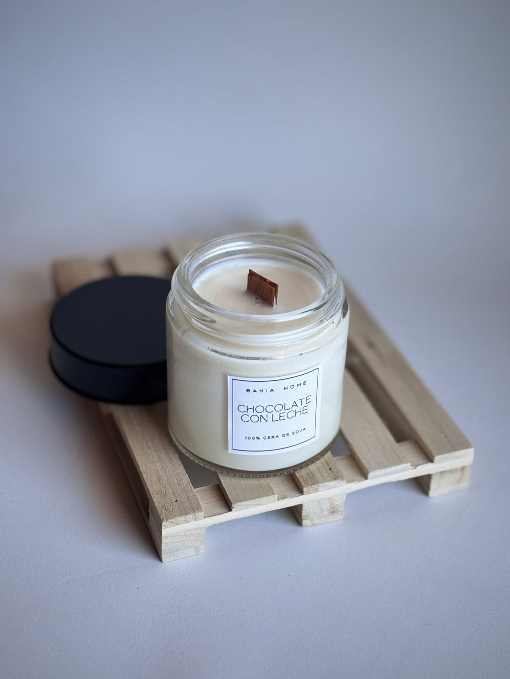 VELA CHOCOLATE CON LECHE - MADERA - BAHIA HOME