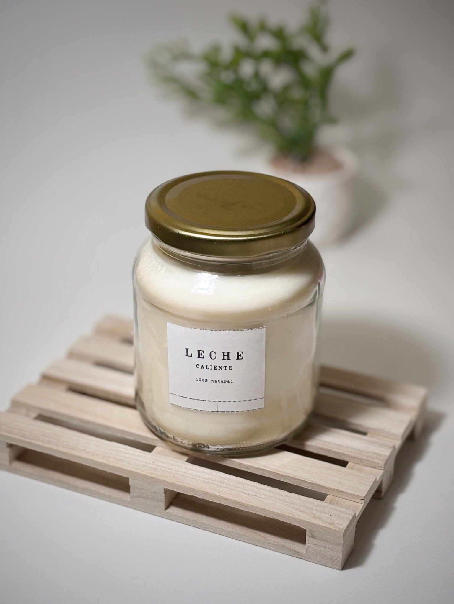 Vela leche caliente - Mecha de madera 250 gramos - BAHIA HOME